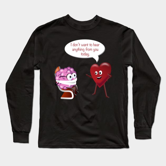 Funny Brain in Detention T Shirt | Meme Valentine Long Sleeve T-Shirt by MaryMas